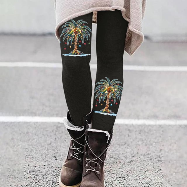TINZ Leggings For Women Workout Out Leggings Christmas Print Color Block Pants Soft Stretchy Leggings Womens Leggings And Leggings for Women plus Size Work Leggings