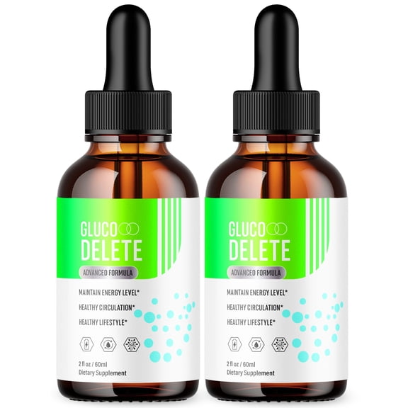 Gluco Delete Drops Advanced Formula Vitamin Supplement All Natural Ingredients 60 Servings