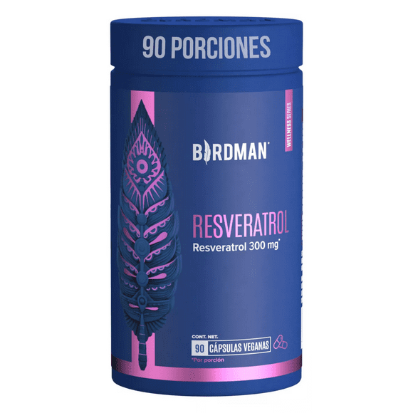 Birdman Resveratrol 300 mg | Antioxidante Natural | Sin Aditivos | 90 Porciones | 90 Cápsulas