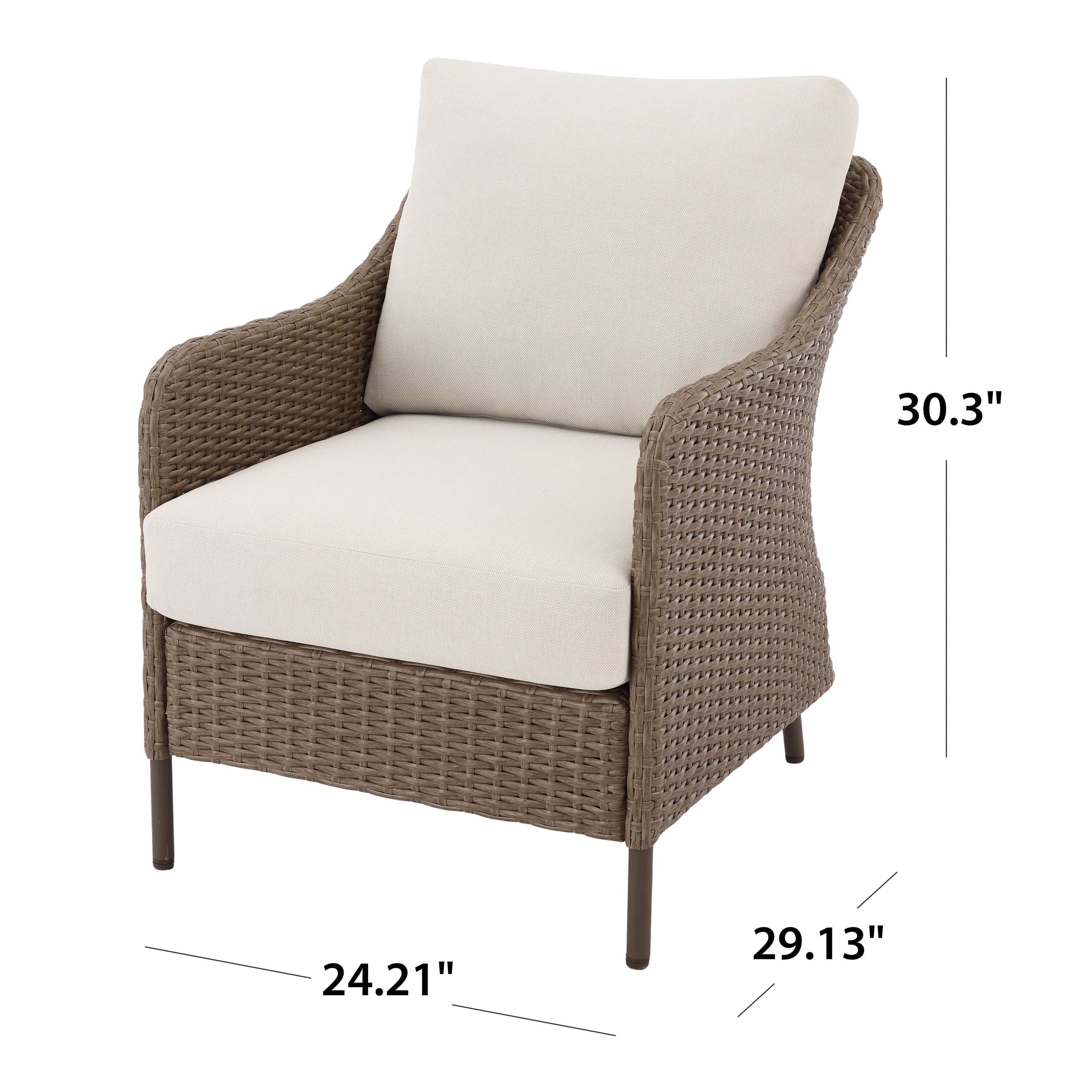 Mainstays Chelsea 2-Piece Wicker Outdoor Chairs, 2 Pack