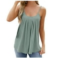 thumbnail image 3 of UYISJ Summer Tank Tops for Women Pleated Spaghetti Strap Camisole Loose Fit Casual Eyelet Sleeveless Shirts, 3 of 5