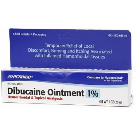 Perrigo Dibucaine Ointment 1% Hemorrhoidal & Topical Analgesic, 1 oz