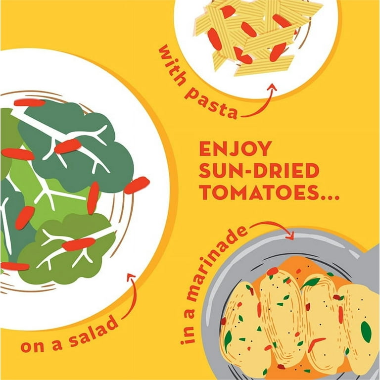 California Sun Dry, Sun-Dried Tomatoes in Oil with Herbs, Julienne Cut, 8 oz Jar, Gluten Free