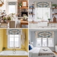 thumbnail image 5 of Retro Art Valance Curtain Brown Blue National Art Bohemia Style Abstract Window Valances Rod Pocket Short Curtains Window Treatments for Kitchen Bedroom Bathroom Laundry 42" x 12", 5 of 9