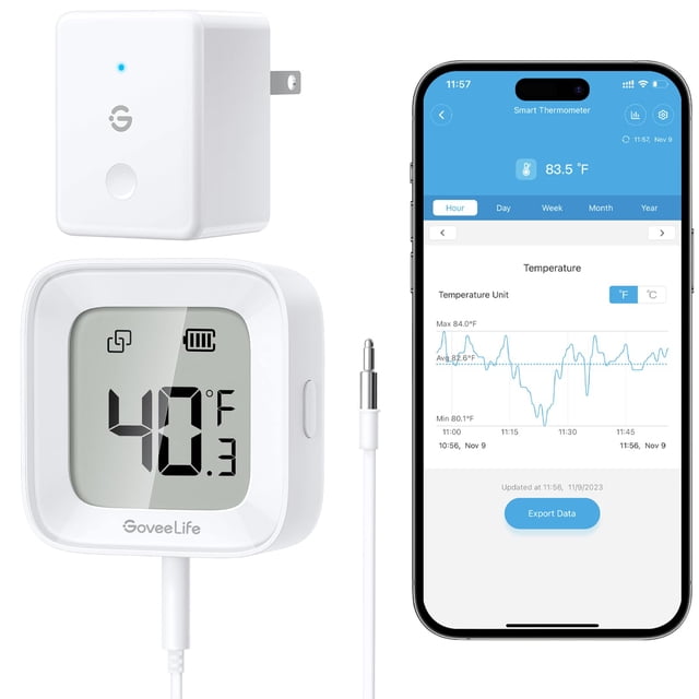 Termómetro para refrigerador GoveeLife WiFi R1 con alarma y pantalla LCD