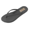 Flojos Fiesta Charcoal Slip On Slide Thong Flat Flip Flops Sandals (7, Charcoal)