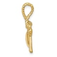 thumbnail image 2 of Real 14kt Yellow Gold Polished Key Tied to Heart Lock Charm Pendant; for Adults and Teens; for Women and Men, 2 of 3