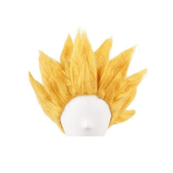 miccostumes Men's Saiyan Cosplay Wig (Gold)