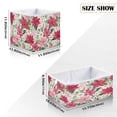 thumbnail image 2 of Foldable Fabric Storage Bin Home Cubes Clothing Organizer Bins Large Collapsible Box Basket for Home Organizer Red Flowers and Leaves, 2 of 7