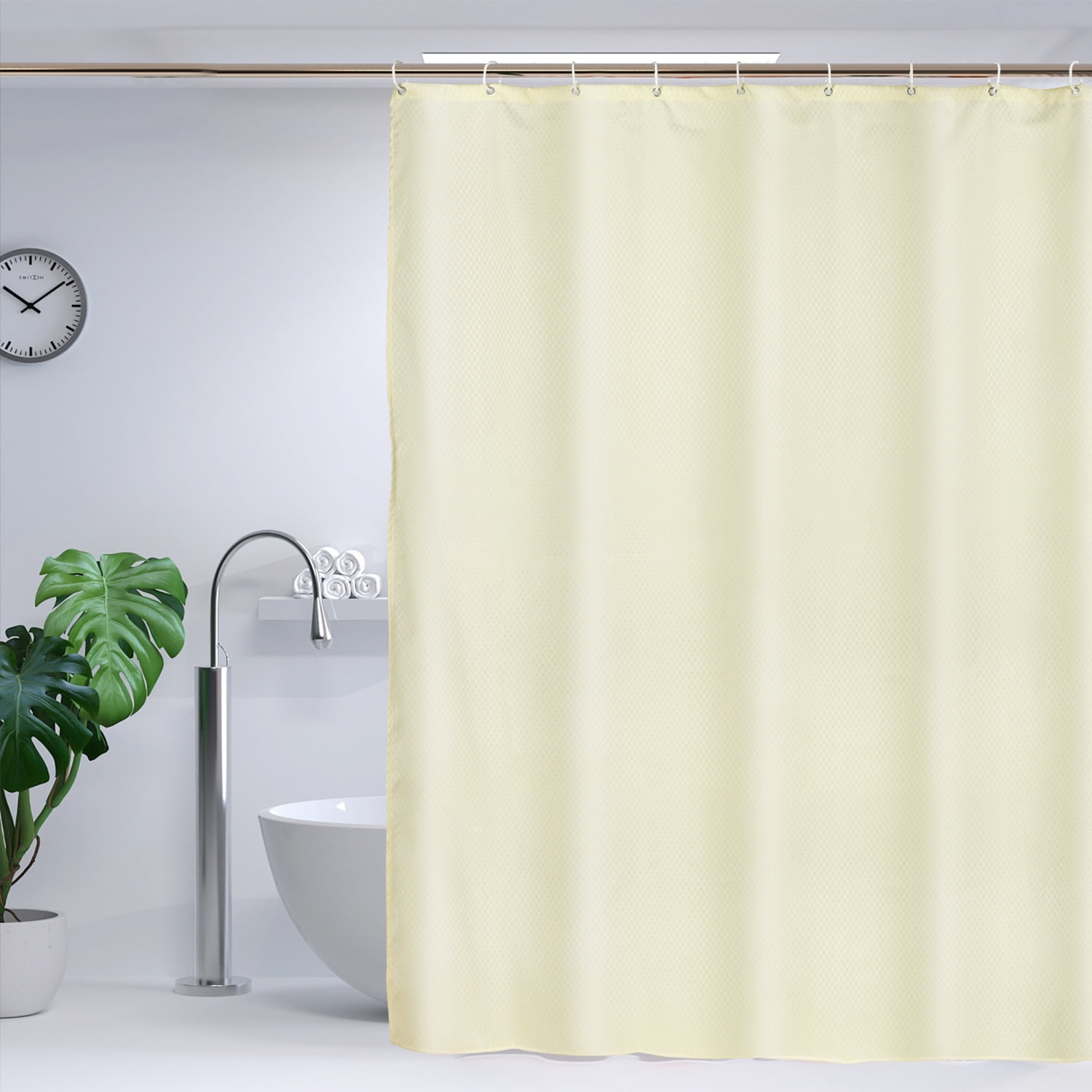 Coolmade Waffle Weave Shower Curtain, 12 Hooks Included Hotel Style