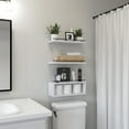 thumbnail image 2 of Floating Shelves for Wall With Cube Shelf, Metal Rail for Bathroom Decor, Organizers and Storage, Over Toilet Shelves, Toilet Paper - White, 2 of 6