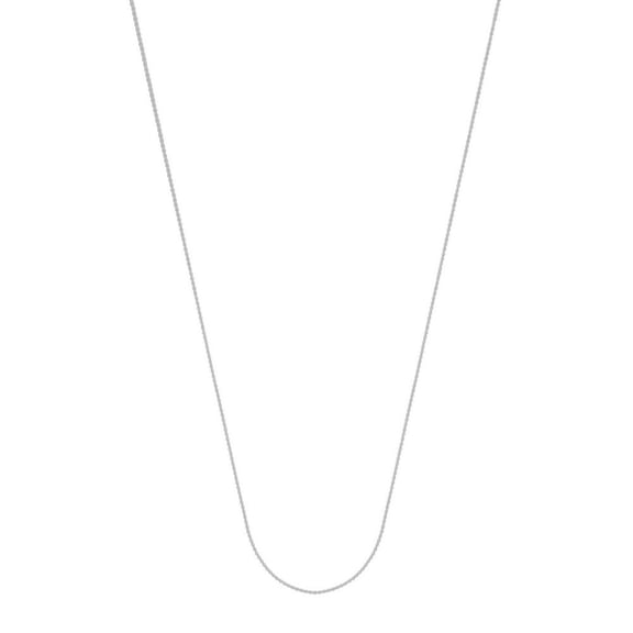 18k White Gold 0.7mm Cable Chain Necklace Lobster Claw Closure - 1.4 Grams - 18 Inch