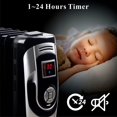 thumbnail image 5 of Optimus H-6015 3-Setting 1,500-Max 7-Fin Portable Oil-Filled Radiator Heater with Digital Display, Timer, Thermostat, and Wheels, 5 of 5