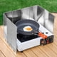 thumbnail image 4 of Compañero versátil para cocinar al aire libre, parabrisas portátil para ahorrar combustible, parabrisas de aluminio pulido para estufas de alcohol, protector térmico de placas extraíbles, 4 of 5