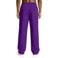 thumbnail image 5 of Havenx Pants for Men Wide Leg Drawstring Sweatpants with Pockets Elastic Waist Bottom Textured Open Bottom Trendy Lounge Casual Gym Breathable Pant,Purple 2XL, 5 of 6