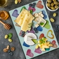 thumbnail image 5 of Grunge Cutting Board, Rainbow Color Heart Shapes Valentine's Day Design Romantic His and Hers Theme, Decorative Tempered Glass Cutting and Serving Board, Large Size, Red Blue Yellow, by Ambesonne, 5 of 5