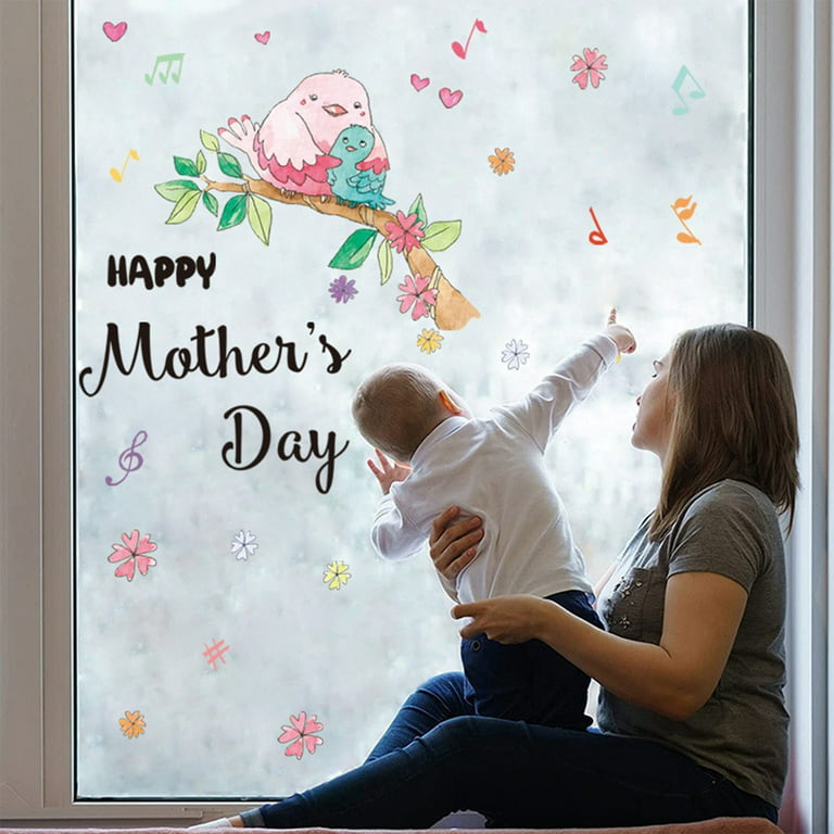 Mother'S Day Wall Stickers Creative Birds Tree Notes Window Stickers Living  Room Children Bedroom Wall Decoration Photography Blanket Baby Happy Valentine  Stickers for Kids Hunting Stickers for Water 
