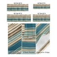 thumbnail image 5 of Kitchen Valances for Window, Boho Teal Stripes Color Block Light Filtering Rod Pocket Valance Curtain, Brown Stripe Watercolor Geometric Art &nbsp;Short Curtains Window Topper for Bedroom 54x18in, 5 of 7