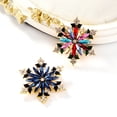 thumbnail image 6 of Xinyolin Christmas Snowflake Brooch Colorful Rhinestone New Year Coat Collar Sweater Hat Decoration Brooch Stainless Wear-resistant Anti-slip Clothes Pin, 6 of 7