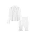 thumbnail image 4 of TiaoBug Unisex Kids Victorian Renaissance Steampunk Pirate Pullover Top Pants Captain Cosplay Costume White 16, 4 of 7