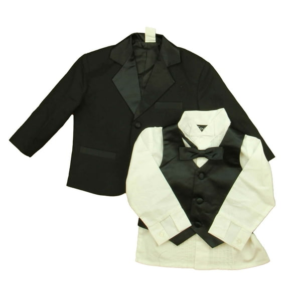 Pre-owned: Fouger Boys Black | White Special Occasion Outfit size: 12-18 Months (Good)
