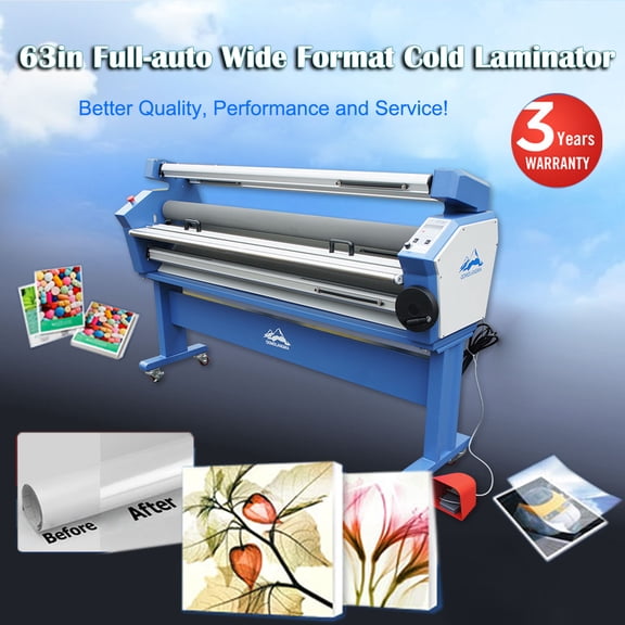 63in Full-auto Wide Format Cold Laminator Heat Assisted without Trimmer