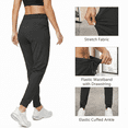 thumbnail image 4 of MLDRA Women's Joggers Sweatpants Yoga Pants with Zipper Pockets Stretch Tapered Athletic Joggers for Gym Workout Running Lounge Black, 4 of 7