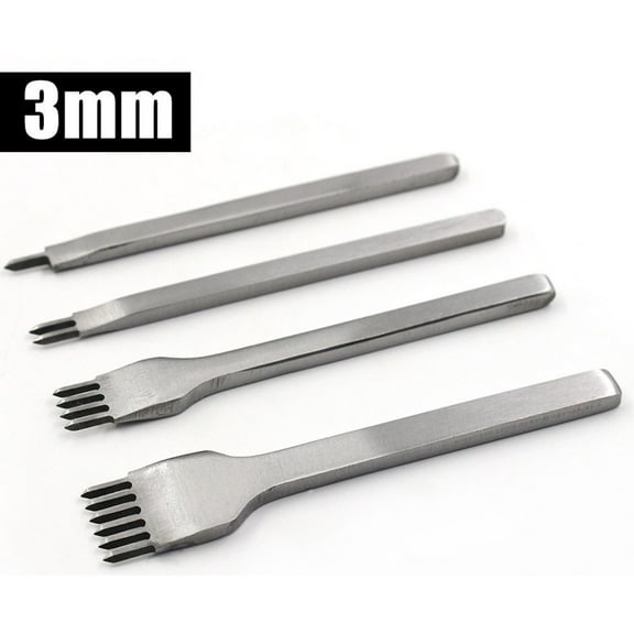 4pcs 3/4/5/6mm Leather Spacing Punch Tool Hole Punches Tool Lacing Stitching Sewing DIY Leather Craft Tools 1/2/4/6 Prong Chisel