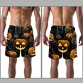 thumbnail image 3 of luoweisi Men's Beach Shorts Quick Dry Swim Trunks with Mesh Lining Halloween Pumpkin XL, 3 of 5