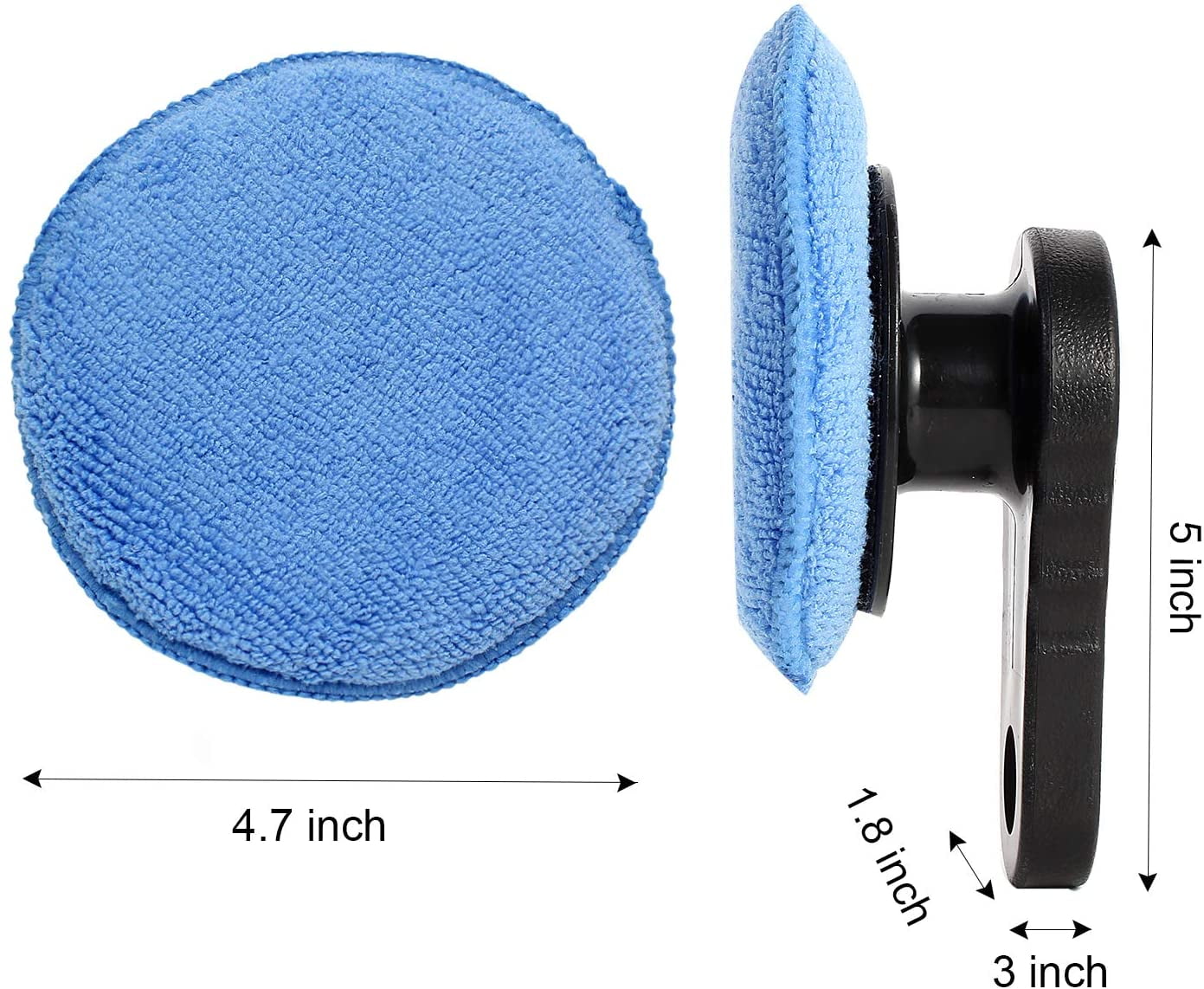 FANSI 7 Pcs Car Wax Applicator Pads Kit 4.7 inch Microfiber Sponge Applicators Soft Foam Waxing Pad with Grip Handle Large 
