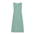 thumbnail image 4 of FcBaudy Robes d'Été pour Femmes, Robes pour Femmes, Jupe pour Femmes Robe d'Été pour Femmes à Col Rond Imprimée Sans Manches Robe de Plage pour Femmes Jupe en Coton, 4 of 8