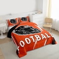thumbnail image 3 of Erosebridal Teens Ball Sport Comforter Sets Twin Size, Retro Rugby Comforters & Duvets, American Football Decor, Reversible 2pcs, 3 of 7