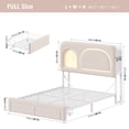 thumbnail image 3 of Hiphuta Full Size Bed Frame with Storage Headboard and 2 Drawers, Velvet Upholstered Platform Bed with RGB LED and Power Outlets, White, 3 of 8