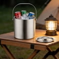 thumbnail image 4 of weibbin Stainless Steel Ice Bucket Medium Size Gold Champagne Wine Bucket with Handle Rustproof Insulated Ice Container for Home Bar Party Wedding, 4 of 7