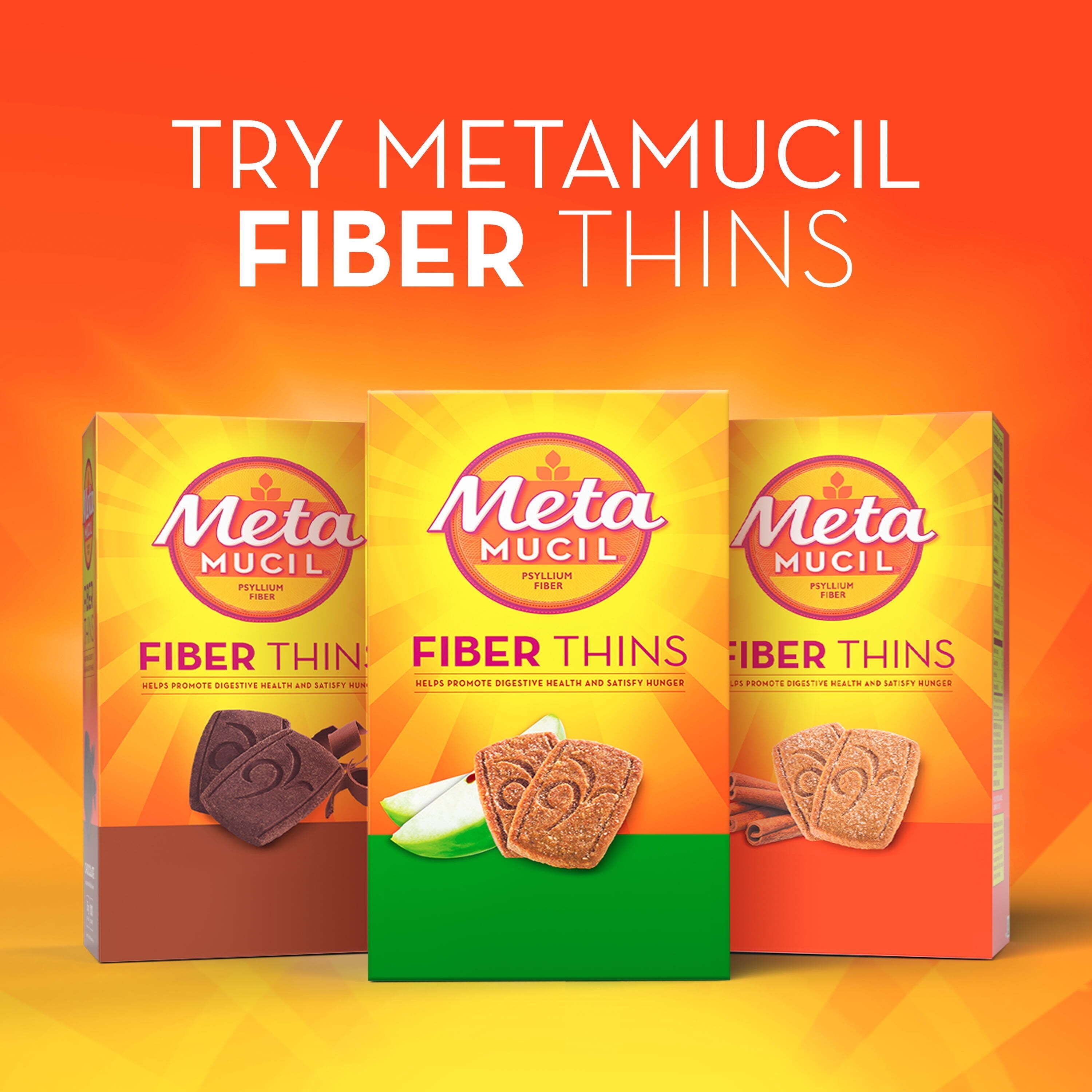 Metamucil GLP-1 Friendly Fiber Thins, Fiber Powder Food, Cinnamon Spice, 24 Count