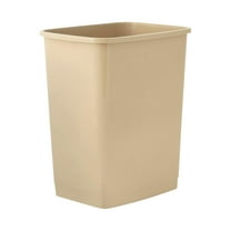 Superio Small 2.5 Gallon Plastic Trash Can, Waste Bin for Under Desk, Office, Bedroom, Bathroom- 10 Qt, Beige