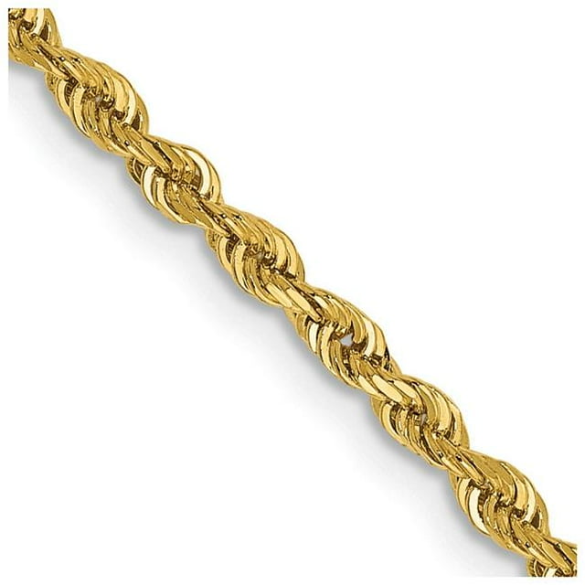 Quality Gold QTR018-28 14K Yellow Gold 2.25 mm Diamond-Cut Quadruple 28 in. Rope Chain