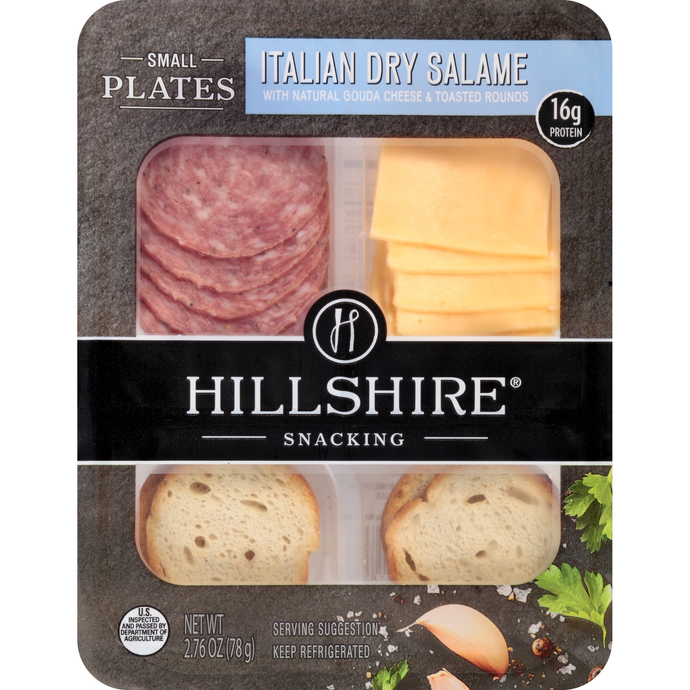 Hillshire Snacking Small Plates Italian Dry Salame, Gouda & Toasted