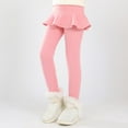 thumbnail image 6 of 3-11Y Kids Baby Girls Footless Fleece Lined Warm Thick Leggings with Ruffle Tutu Skirt Pants, 6 of 13