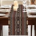 thumbnail image 3 of Brown Boho Table Runner, Vintage Ethnic Tribe Retro Abstract Art Washable Cotton Linen Table Runners 36 Inches Long, Dresser Scarf Runner for Nightstand/End Tables/Round Tables 13''x36'', 3 of 9