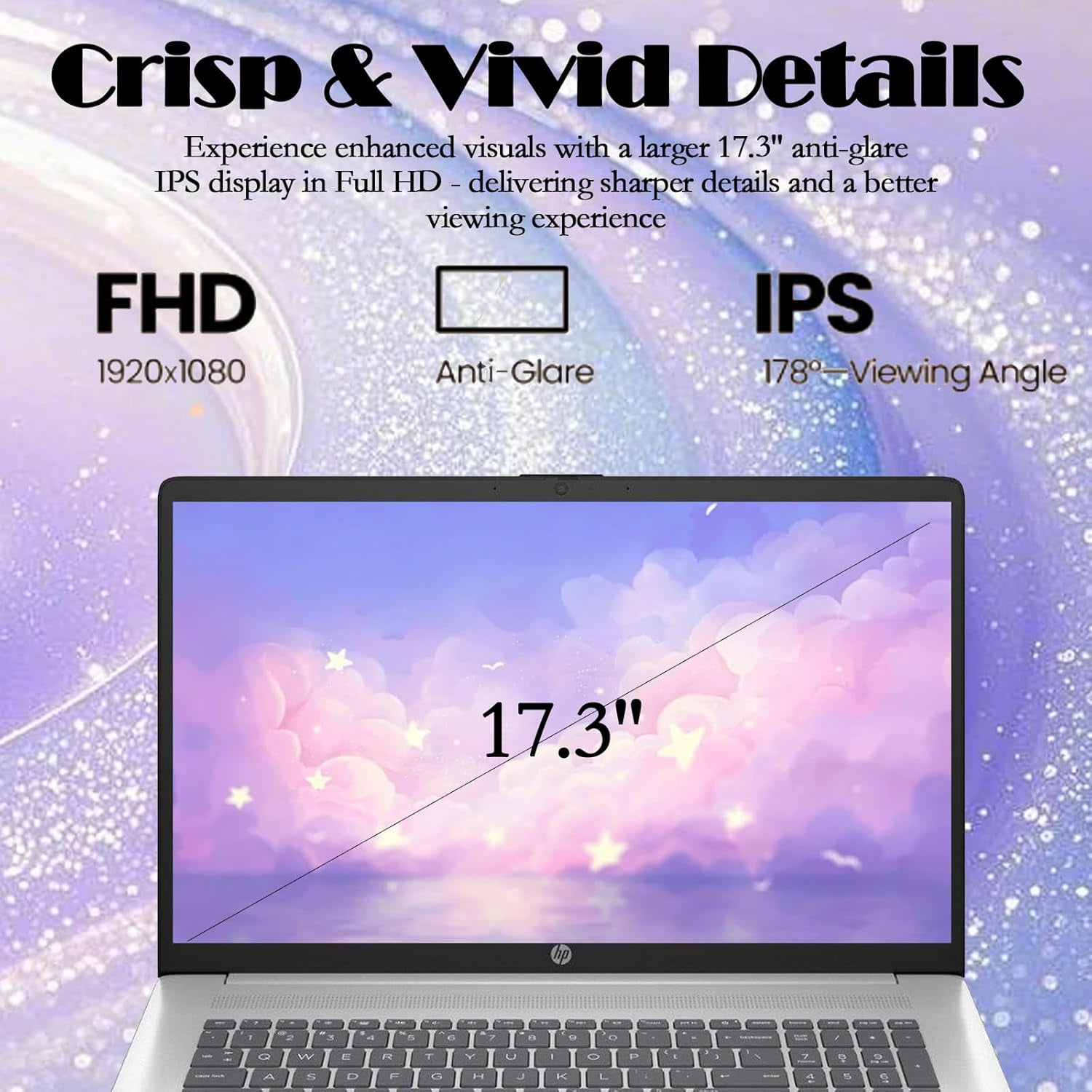 HP 17.3" FHD Laptop for Business and Students - AMD Ryzen 5 7430U,8GB RAM, 256GB SSD, Win 11 Home, Webcam, Wifi6, w/Accessory