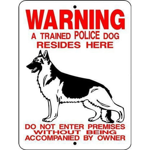 Warning German Shepherd Police Dog Aluminum Sign