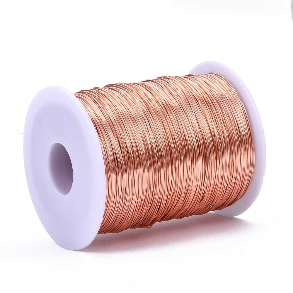 1000gs Bare Round Copper Wire Raw Copper Wire Copper Jewelry Craft Wire Original color 22 Gauge 0.6mm about 1279.52 Feet(390m)/1000g