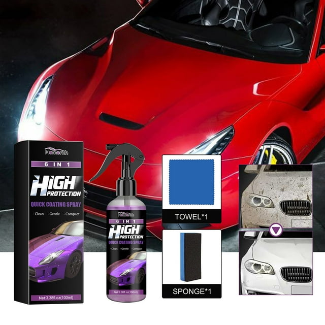 Xihbxyly Spray Protector de Pintura para Coche, Potenciador de Brillo, Fórmula Antiestática, Solución de Fácil Limpieza, Resistente a Los Rayos Uv, Ecológico, Kit de 100 Ml
