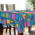 thumbnail image 5 of Yayeee Tablecloths 54" x 54" Rectangle Wrinkle Resistant Party Table Cover, Colorful Geometric Pattern, 5 of 8