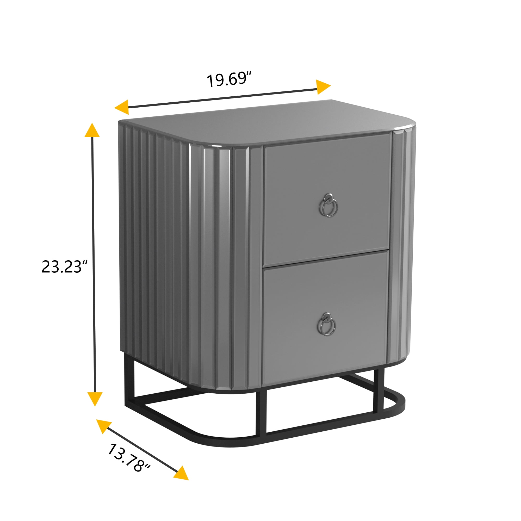 Buy KOSBON Mirrored Nightstand with Drawers, Modern 2Drawer Mirrored