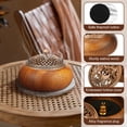 thumbnail image 3 of Threns 2 Pack Incense Burner Processed Walnut Incense Cone Holder with Cover and Fireproof Cotton Vintage Incense Burner Holder for Living Room Bedroom Study Office, 3 of 11