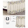 thumbnail image 5 of White Daisy Bed Skirt California King Size 16 Inch Drop, Colorful Flower Lavender Vintage Linen Adjustable Elastic Dust Ruffles Bedskirt Wrap Around Pleated Mattress Frame Cover, 5 of 9