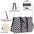 thumbnail image 4 of Bolsa de tela BTOOP para portátil de 15,6 pulgadas, lona, blanco y negro, a cuadros, 4 of 8