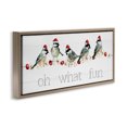 thumbnail image 3 of Stupell Industries Oh What Fun Holiday Birds Brown Framed Floater Canvas Wall Art, design by Livi Finn, 14 x 31, 3 of 9
